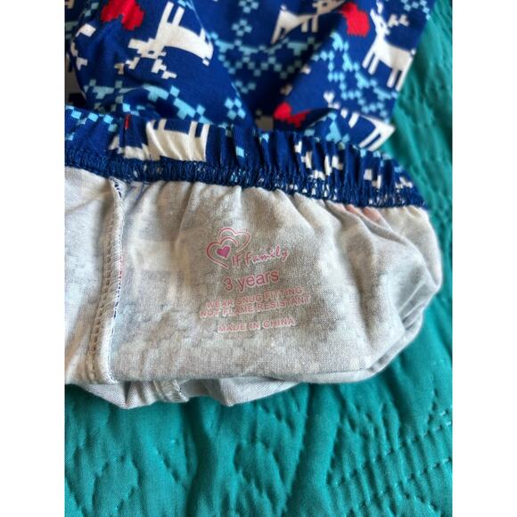 NWOT IF Family Toddler Size 3 years Winter Pajamas 2 Piece Reindeer Joy - Picture 4 of 12